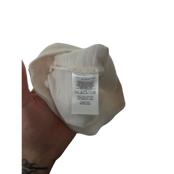 Loft Cream Burnout Knit Balloon 3/4 Sleeve Blouse Top Size Medium Minimalist - Picture 2 of 10